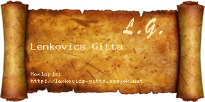 Lenkovics Gitta névjegykártya
